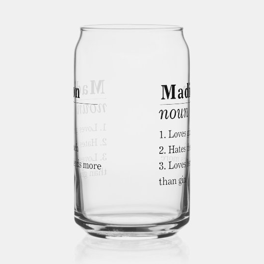 Funny Friend Personalized Name Definition Blikvorm Glas (Links)