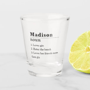 Funny Friend Personalized Name Definition Shot Glas