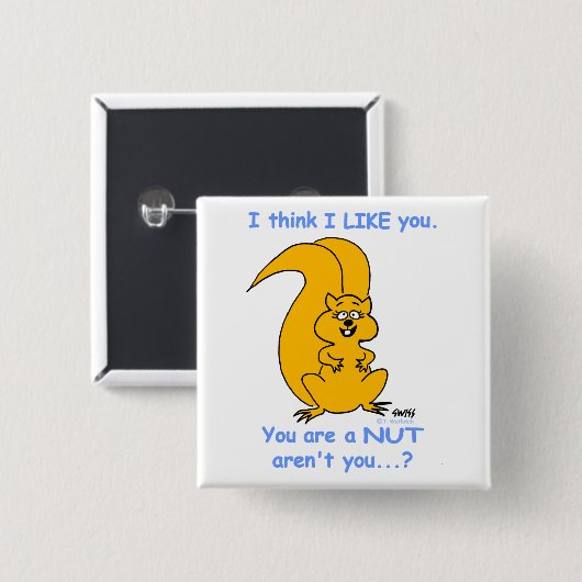 Funny Friendly Squirrel Cartoon Friendship Button (Voorkant /achterkant)