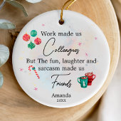 Funny friends colleagues christmas personalized keramisch ornament
