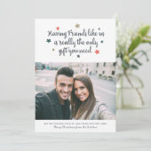 Funny Friends Modern kerstfoto White Feestdagenkaart (Staand voorkant)