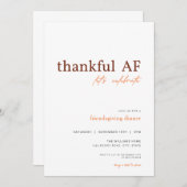 Funny Friendsgiving Dankbare AF Uitnodiging (Voorkant / Achterkant)