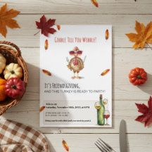 Funny Friendsgiving Invite Gobble Till You Wobble