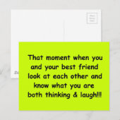 FUNNY FRIENDSHIP-MOMENTEN BESTE VRIEND KIJKEN ELK  BRIEFKAART (Voorkant / Achterkant)