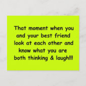 FUNNY FRIENDSHIP-MOMENTEN BESTE VRIEND KIJKEN ELK BRIEFKAART (Voorkant)