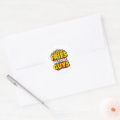 Funny "Fries Before Guys" Quote Ronde Sticker (Envelop)