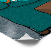 Funny Frighed Cat and Dog Poster (Hoek)