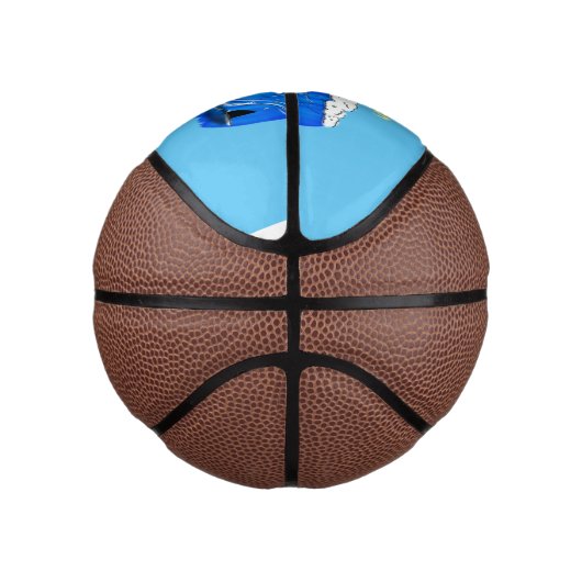 Funny frilly nek lizard surfende cartoon basketbal (Rechts)