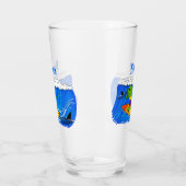 Funny frilly nek lizard surfende cartoon glas (Links)