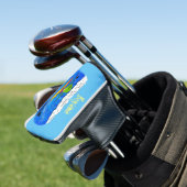 Funny frilly nek lizard surfende cartoon golfheadcover (Insitu)
