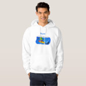 Funny frilly nek lizard surfende cartoon hoodie (Voorkant volledig)