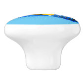 Funny frilly nek lizard surfende cartoon keramische knop (Zijkant)