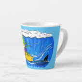 Funny frilly nek lizard surfende cartoon latte mok (Rechterhoek)