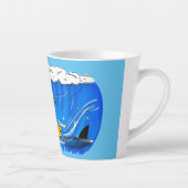 Funny frilly nek lizard surfende cartoon latte mok (Rechts)