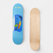 Funny frilly nek lizard surfende cartoon persoonlijk skateboard (Voorkant)