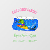 Funny frilly nek lizard surfende cartoon raamsticker (Vel)