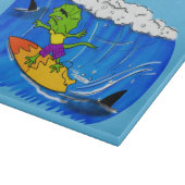 Funny frilly nek lizard surfende cartoon snijplank (Hoek)