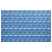 Funny frilly nek lizard surfende cartoon stof (Fat Quarter)