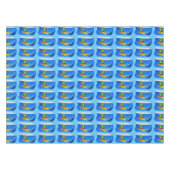 Funny frilly nek lizard surfende cartoon tafelkleed (Voorkant (Horizontaal))