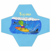 Funny frilly nek lizard surfende cartoon voetbal (Enkel)