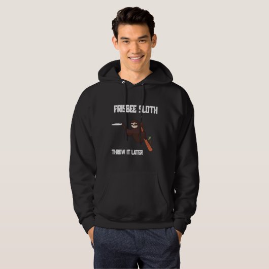Funny Frisbee Sloth Disk Golf Ultimate Hoodie (Voorkant volledig)