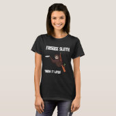 Funny Frisbee Sloth Disk Golf Ultimate T-shirt (Voorkant volledig)
