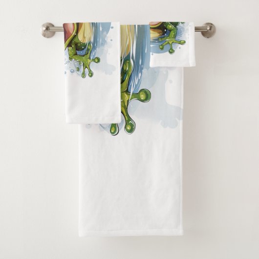 Funny frog bad handdoek (Insitu)