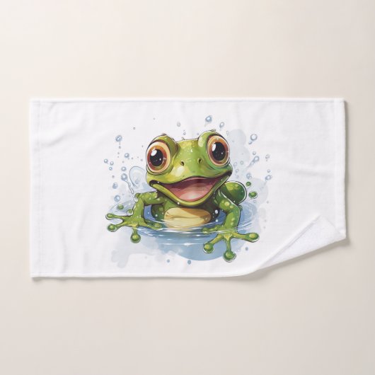 Funny frog bad handdoek (Handdoek)