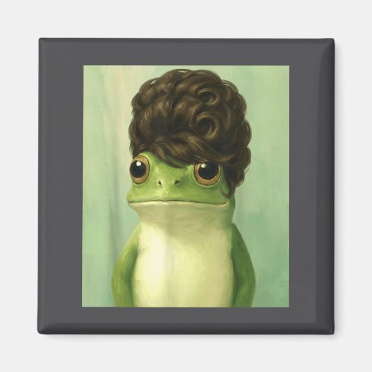 Funny Frog Beehive Bob Haircut Meme Magneet (Voorkant)