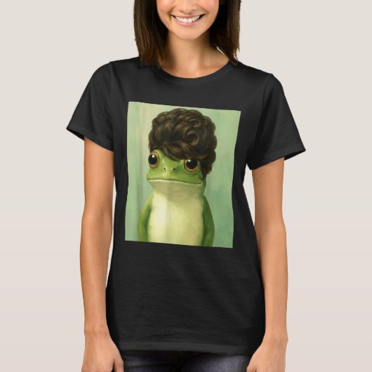 Funny Frog Beehive Bob Haircut Meme T-shirt (Voorkant)