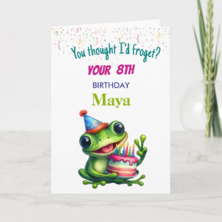 Funny Frog Birthday Card for kids Kaart