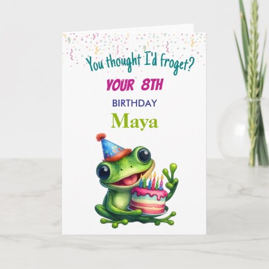 Funny Frog Birthday Card for kids Kaart (Voorkant)