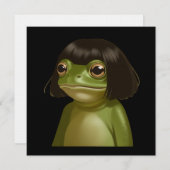 Funny Frog Bob Haircut Meme Frogs Animal Lovers Kaart (Voorkant / Achterkant)