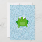 Funny Frog Boys Baby shower Invitation Kaart (Achterkant)