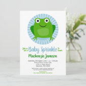 Funny Frog Boys Baby Sprinkle Invitation Kaart (Staand voorkant)