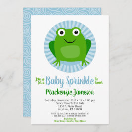 Funny Frog Boys Baby Sprinkle Invitation Kaart