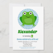 Funny Frog Boys Birthday Uitnodiging (Voorkant)