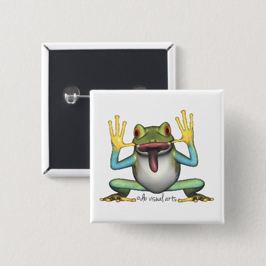 Funny Frog Button (Voorkant /achterkant)