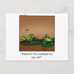 Funny Frog Cartoon Art Cadeaus! Briefkaart