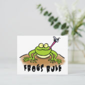 Funny Frog Cartoon Briefkaart (Staand voorkant)