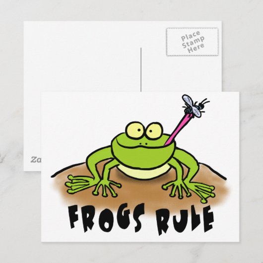 Funny Frog Cartoon Briefkaart (Voorkant / Achterkant)