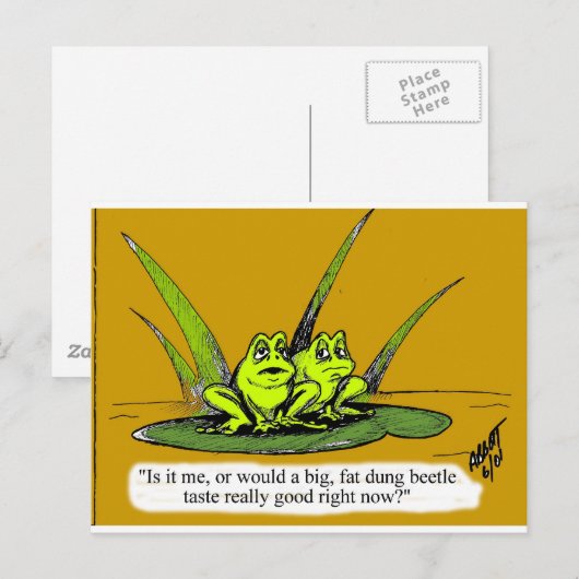 Funny Frog Cartoon Gift! Briefkaart (Voorkant / Achterkant)