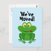 Funny frog cartoon verandering adres verplaatst briefkaart (Voorkant / Achterkant)