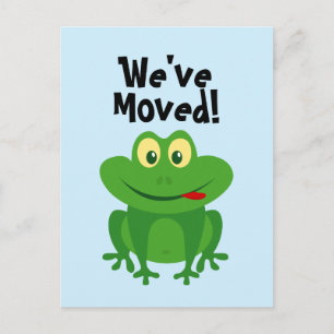 Funny frog cartoon verandering adres verplaatst briefkaart