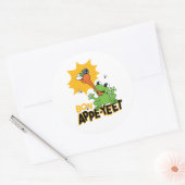 Funny Frog Catching Fly Cartoon Classic Ronde Sti Ronde Sticker (Envelop)