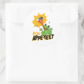 Funny Frog Catching Fly Cartoon Classic Ronde Sti Ronde Sticker (Tas)