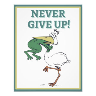 Funny Frog Choking Bird Inspirerend Poster