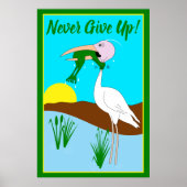 Funny Frog Choking Bird Inspirerend Poster (Voorkant)
