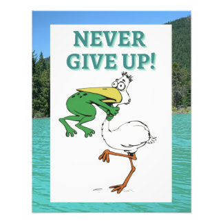 Funny Frog Choking Bird Inspirerend Poster