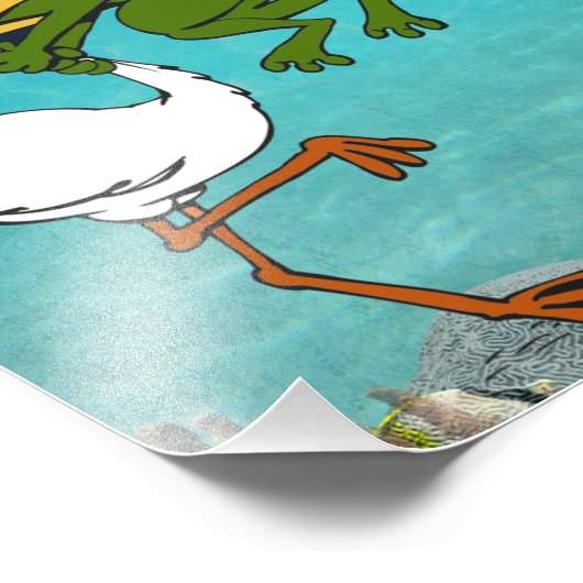 Funny Frog Choking Bird Inspirerend Poster (Hoek)